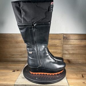 Camper Rain Boots Knee High Gore Tex Womens 6.5/ Eur 37 Black Side Zip Boots